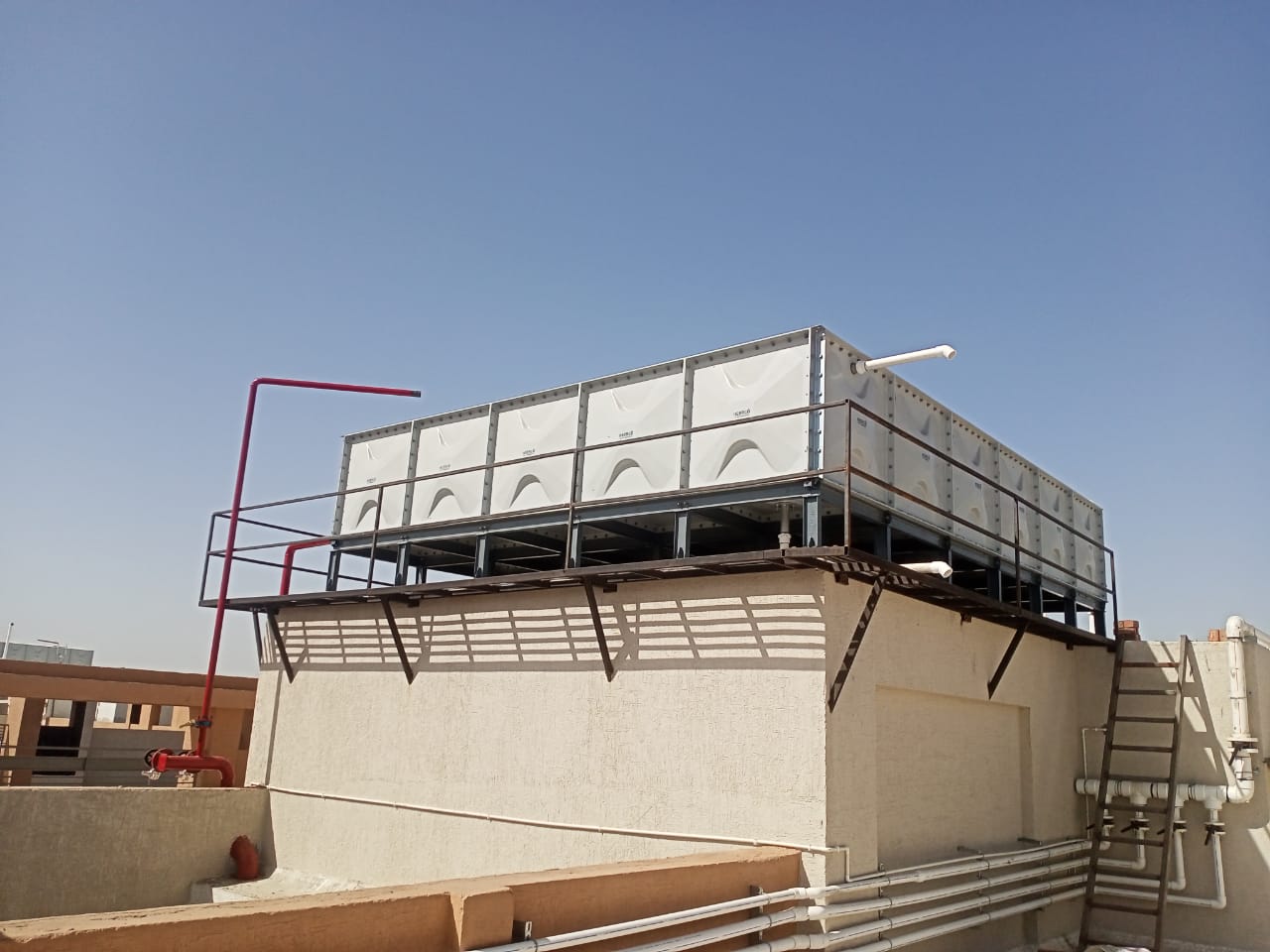 Roof-level SMC Panel Water Tank installation