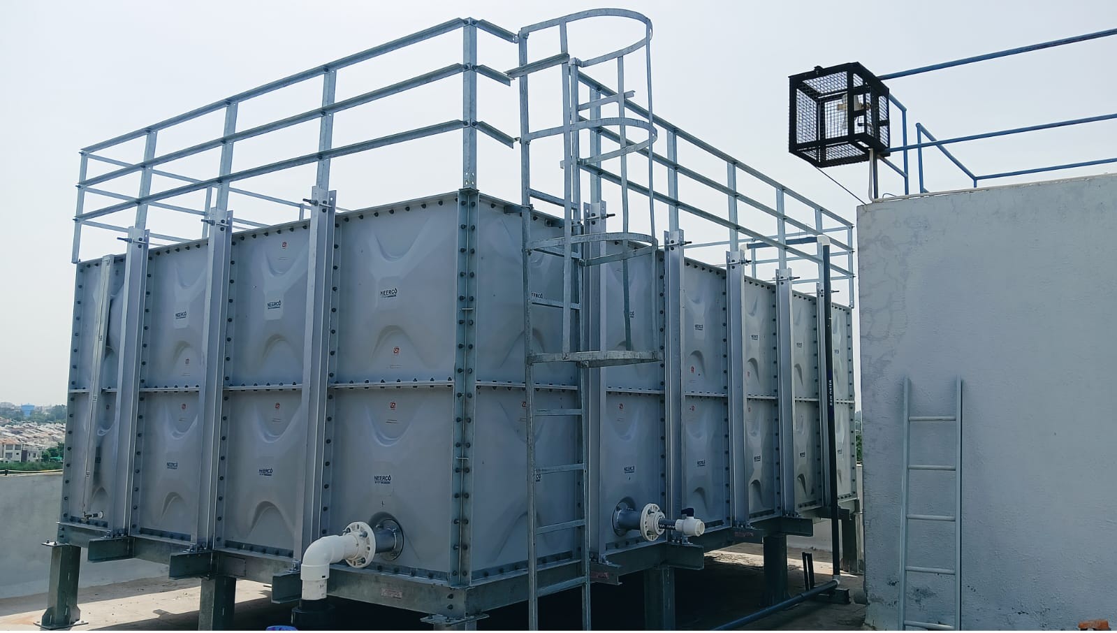 SMC Panel Water Tank rooftop installation by HP Engineers